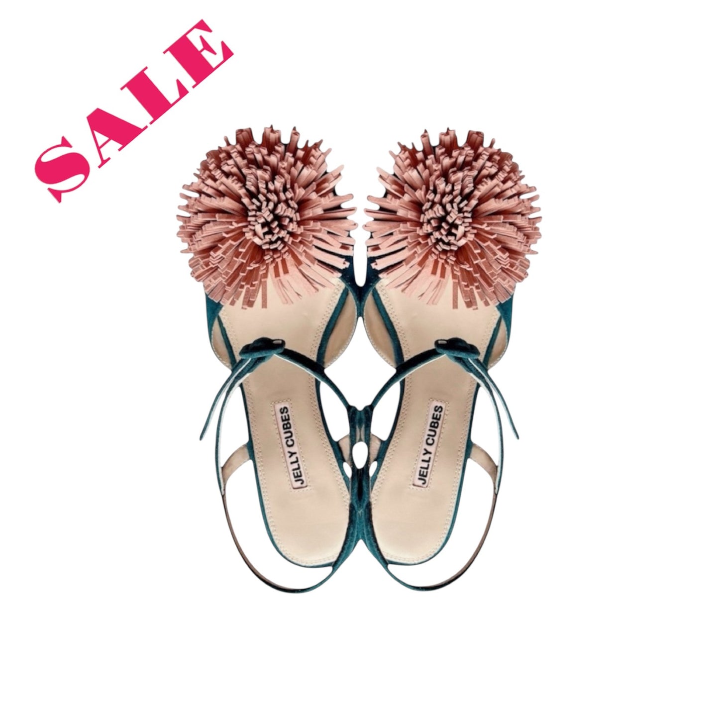 shoes on sale, pompom woman shoes, gift for her, Mary Jane shoes, green suede. Vintage inspired.