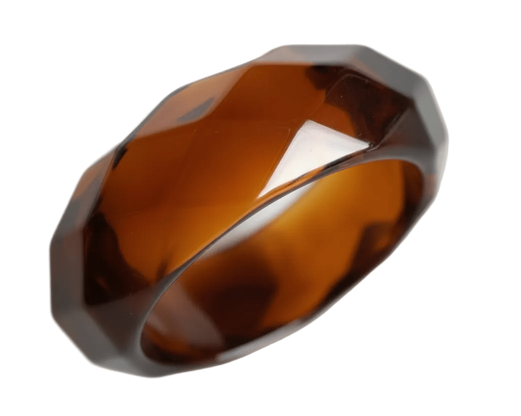 Amber  Perspex transparent bangle in white background 