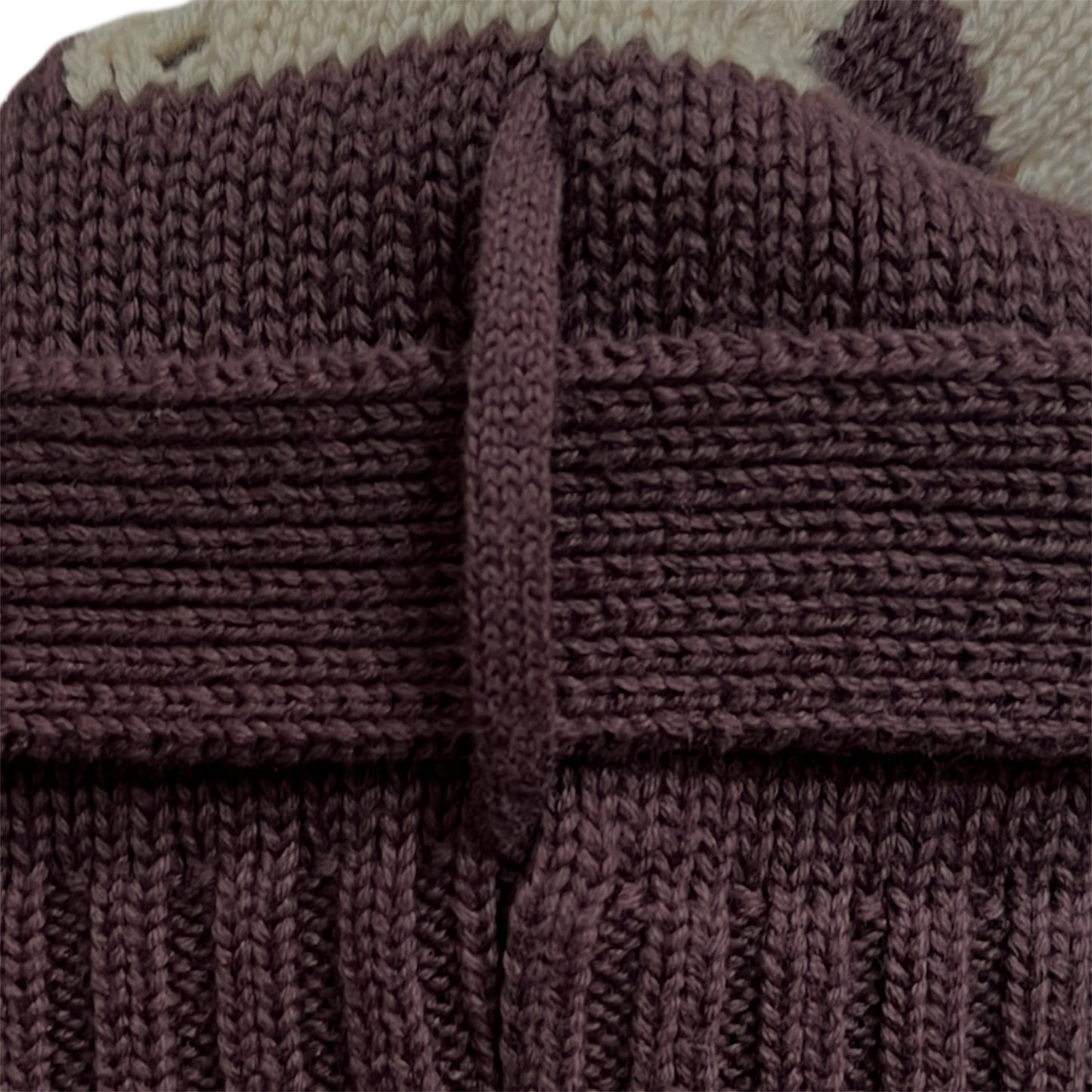 Close up of a brown knit fabric