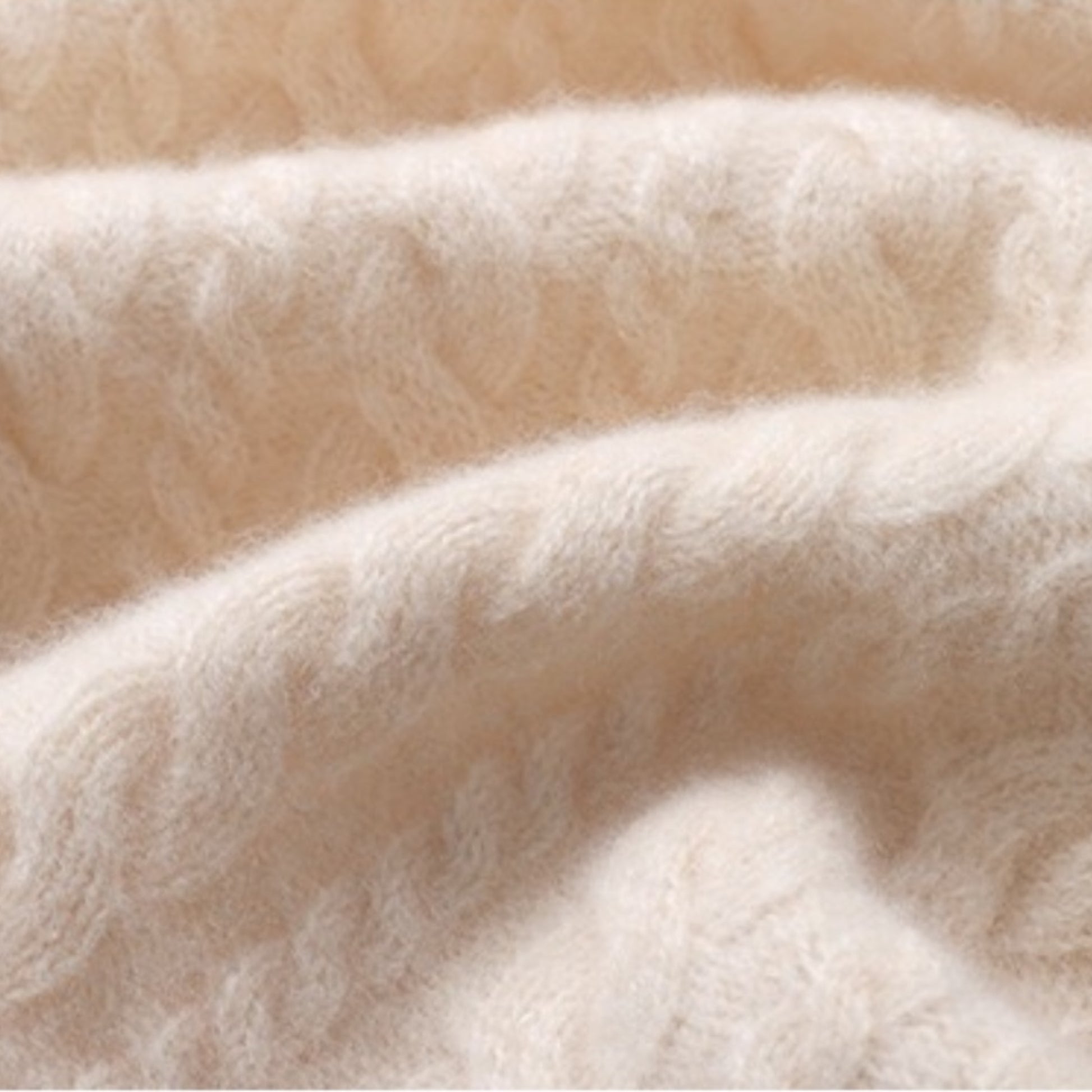 Cream  chunky knit cable fabric 