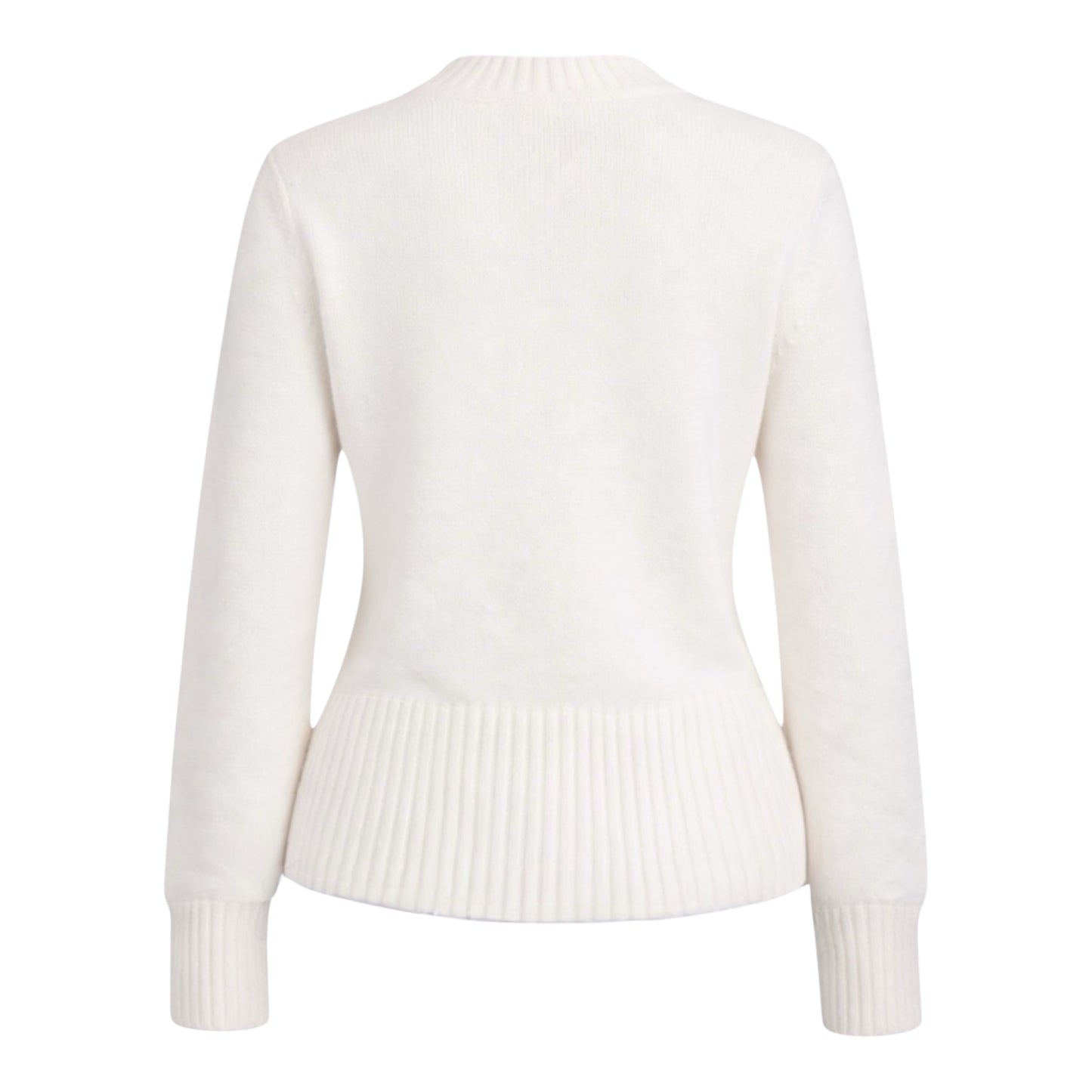 Woman Ivory cotton jumper back view