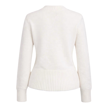 Woman Ivory cotton jumper back view