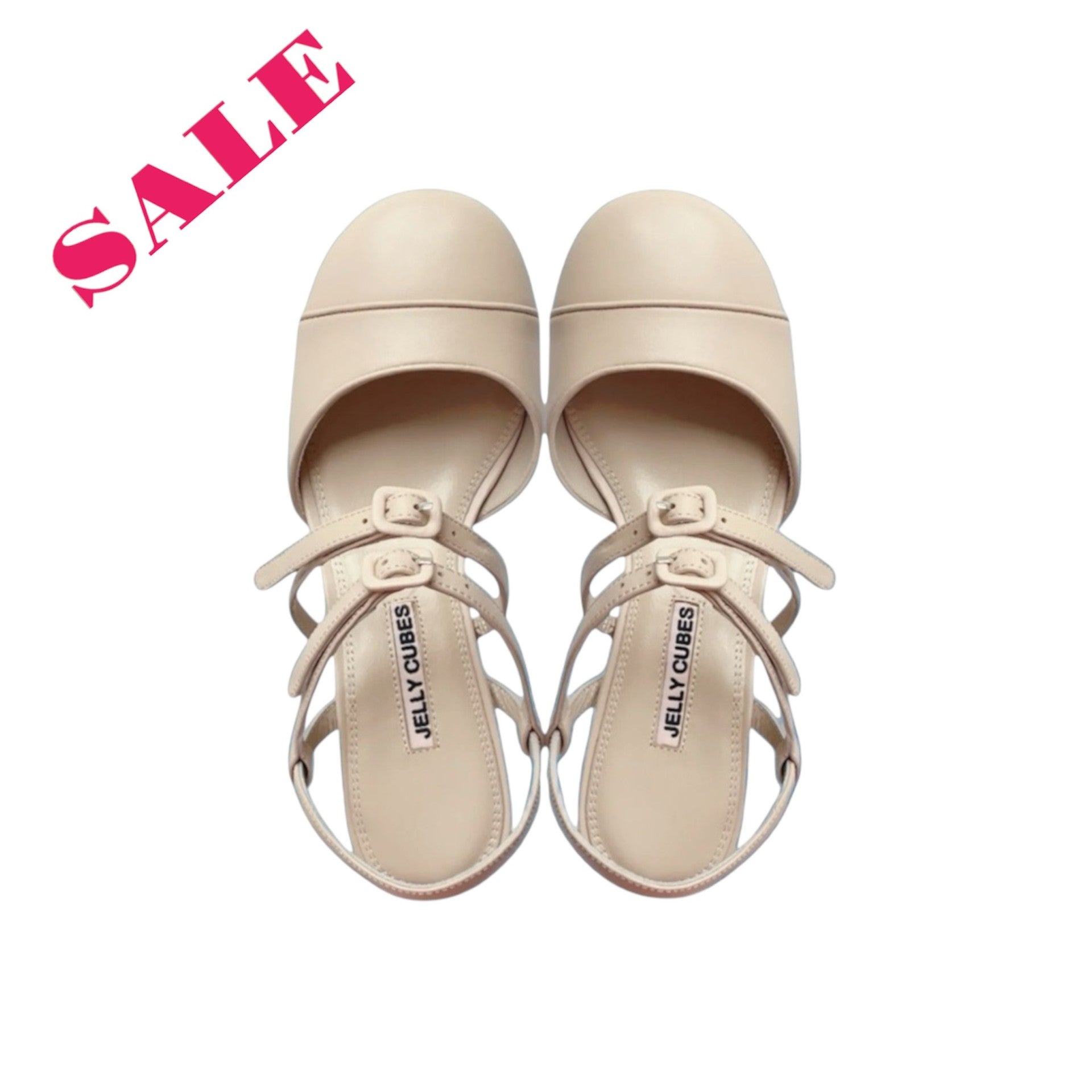 Beige leather shoes, timeless, pump sandals, Leather buckles, Perspex crystal heels, vintage inspired. shoes on sale, gift for mom and daughter.  Mary Jane