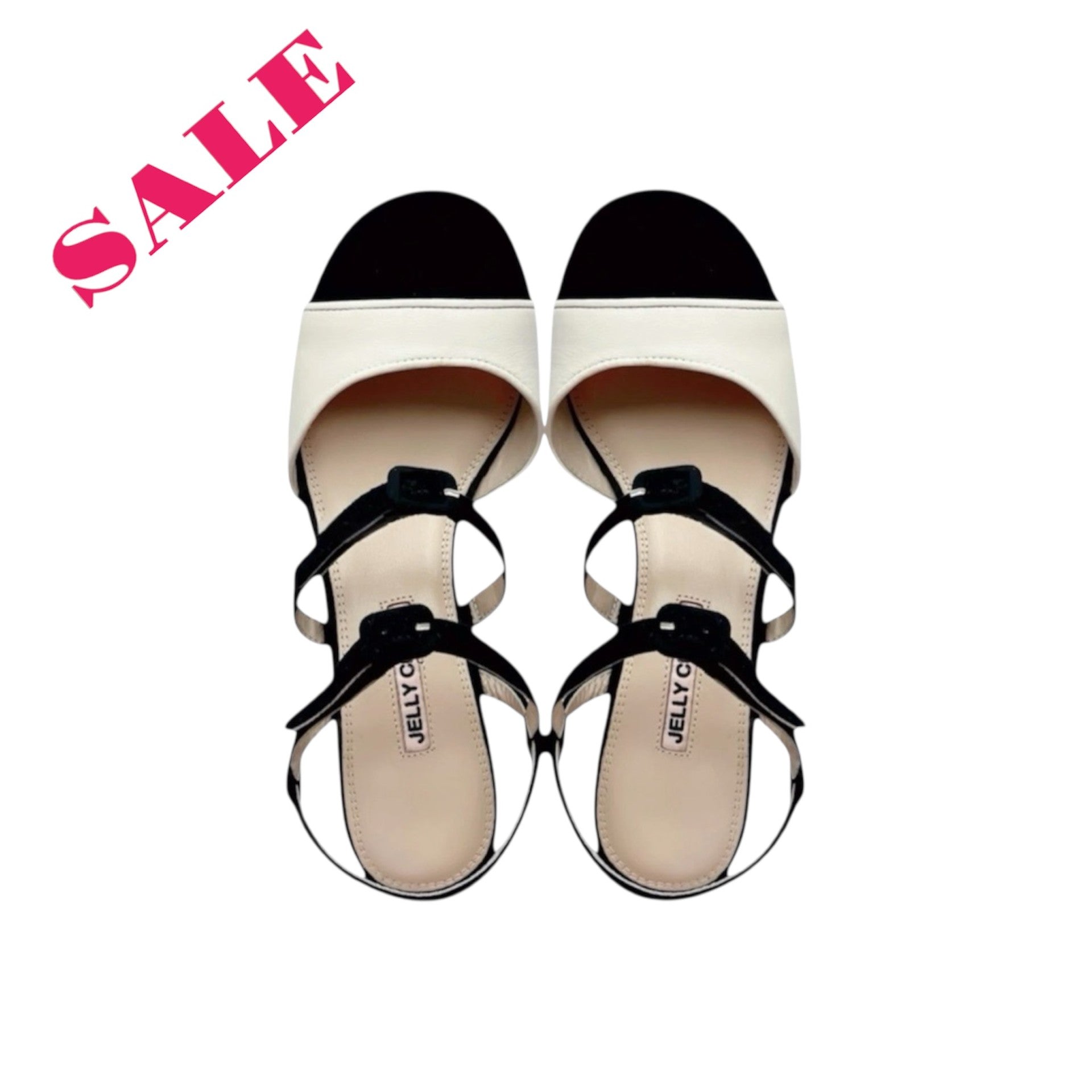 Black white, colour block leather shoes, vintage inspired pump sandals. Leather covered buckles. shoes on sale, Mary Jane shoes. mom and daughter. 