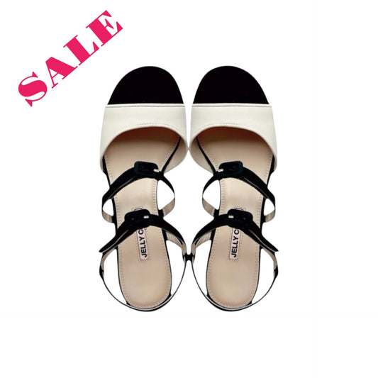 Black white, colour block leather shoes, vintage inspired pump sandals. Leather covered buckles. shoes on sale, Mary Jane shoes. mom and daughter. 
